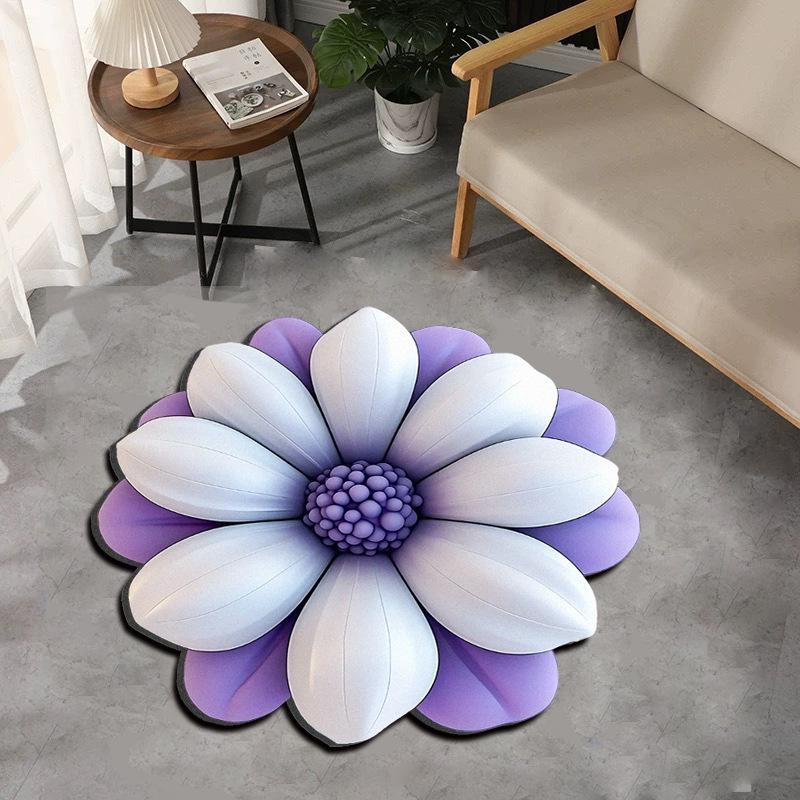 3D Floral Diatomaceous Earth Absorbent Non-Slip Floor Mat for Bathroom, Entrance, Sofa, Bedroom.