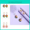 Unique Modern Daisy Oil Drip Ring With Colorful Flower Earrings In Alloy Jewelry