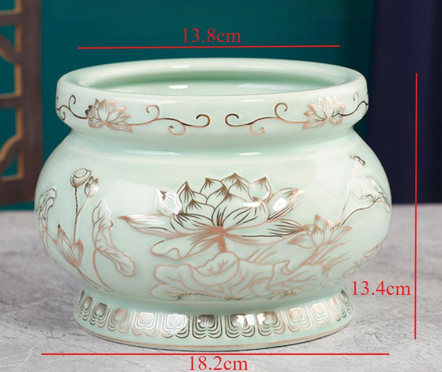 1pc Ceramic Buddhist Tools Household Indoor Water Supply Cup Vase Ornaments Temple Decoration Sacrificial Supplies Feng Shui