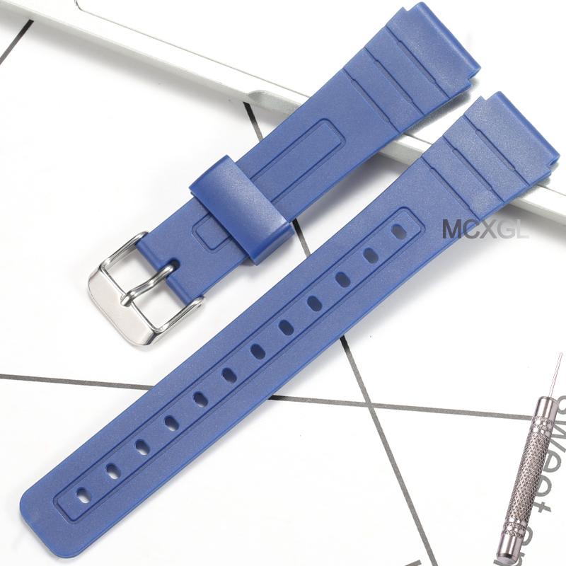 Resin Watch Accessories Suitable for Casio F-91W F-84 F-94 F-105 Men's Replacement Band  Waterproof Watch Band Rubber Strap