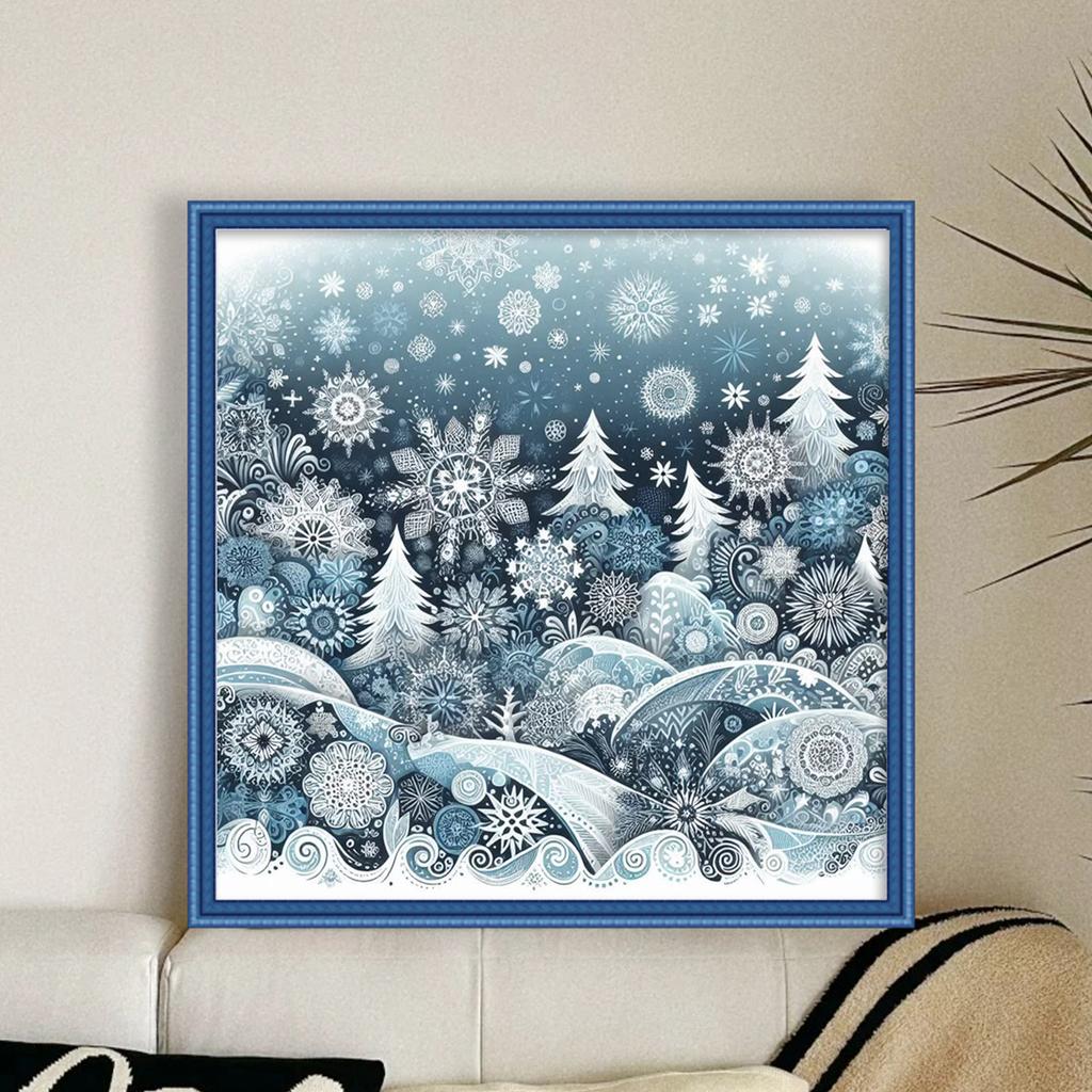 Christmas Scenery Full 14CT DIY Counted Cross Stitch Kits Embroidery Needlepoint Starter Kits for Beginners Adults Home Decor