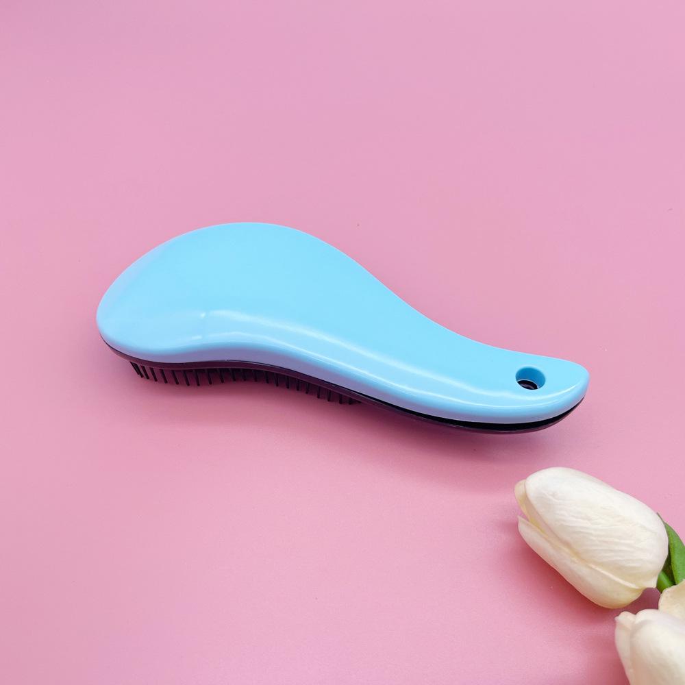 Portable Anti-Knot Hairdressing Comb: Air Cushion, Massage & Curling with Electroplated Finish for Smooth Hair