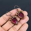 Ruby Earrings Gemstone Jewelry, Copper Electroformed Handmade Earrings, Latest Design Jewelry