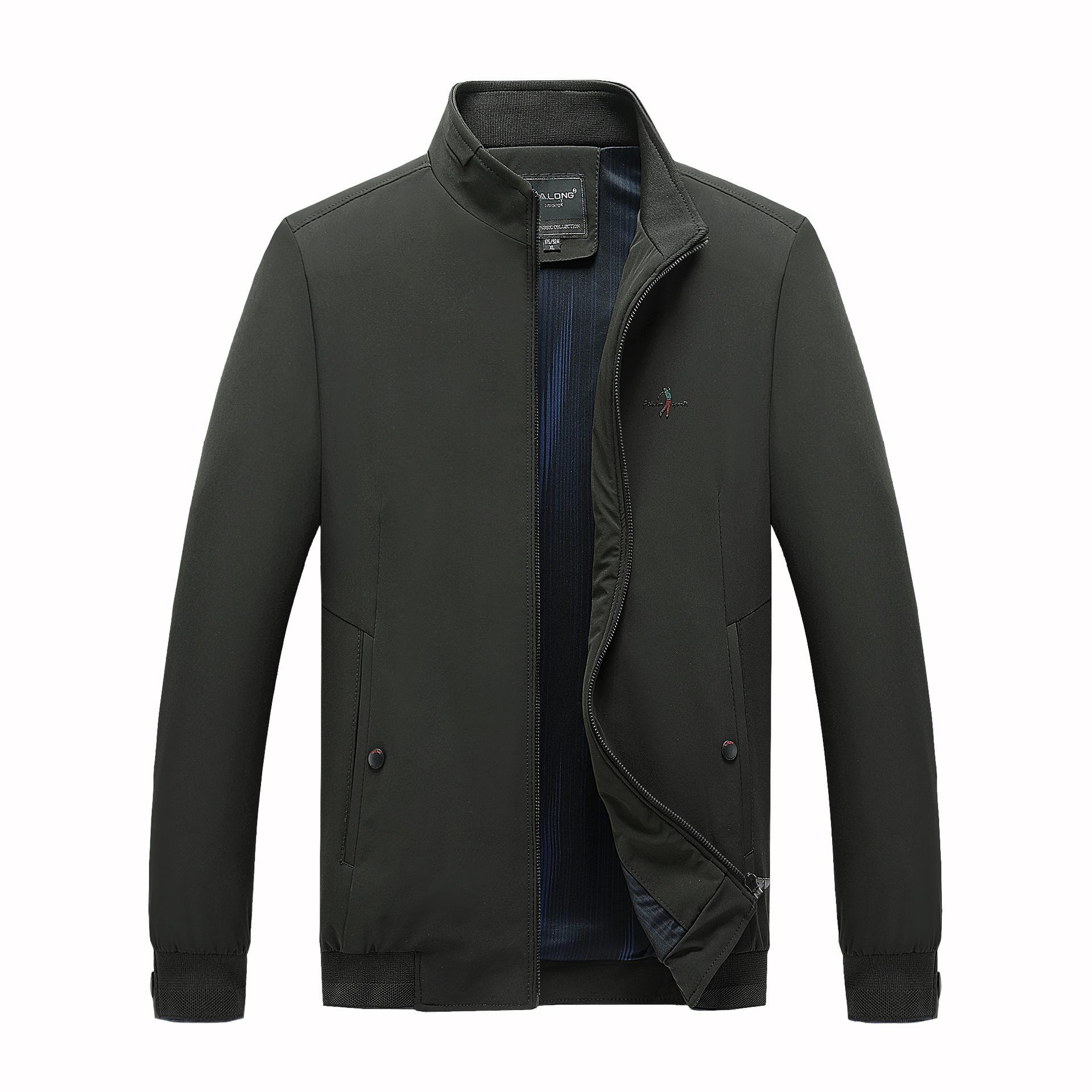 

Осенняя куртка с воротником-стойкой Fat Man Plus Fat однотонная бейсбольная куртка с воротником-стойкой, мужская микроэластичная повседневная куртка 4XL