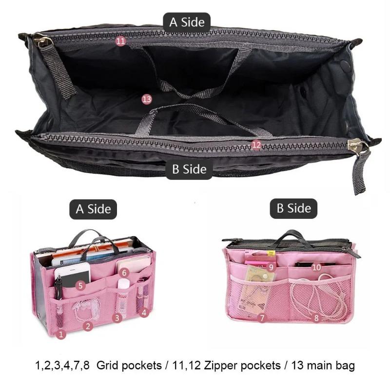 Ready Stocked Travel Handbag Nylon Large Container Make Up Case Organizer Bags Ladies Foldable Purse Clutch BagHot Sell