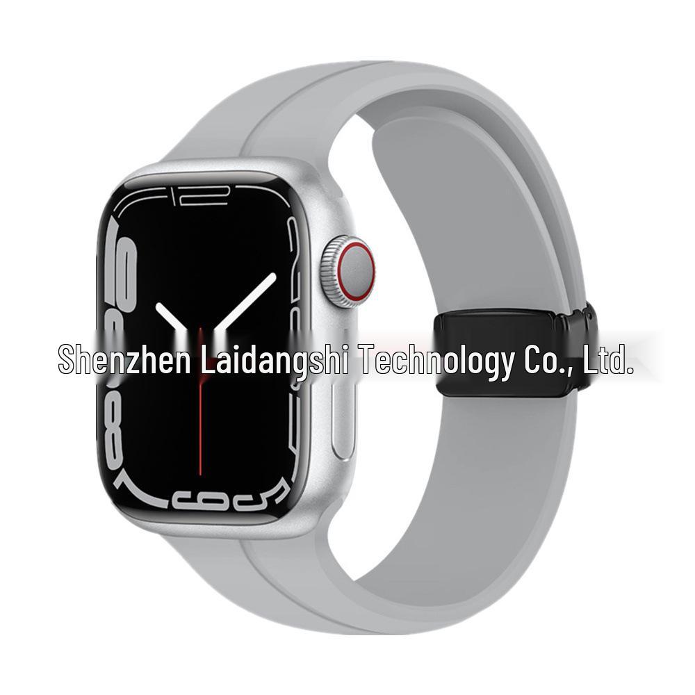 Magnetic Silicone Folding Buckle Band for Apple Watch & iWatch 6/7/8/9/10/SE/Ultra 2