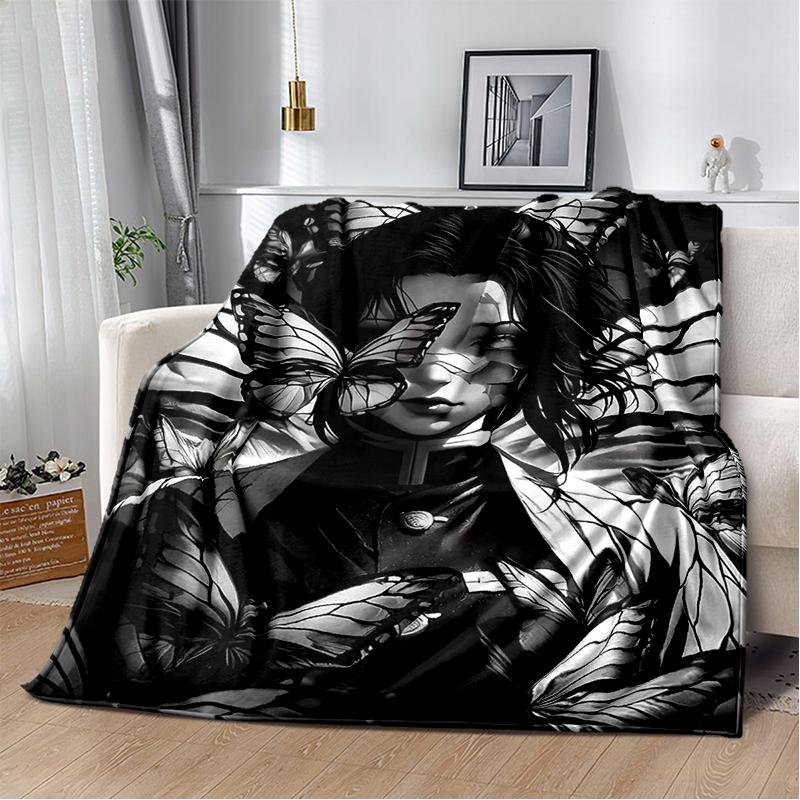 30 Style Demon S-Slayer Cartoon  Kamado Nezuko Anime Blanket,Soft Throw Blanket for Home Bedroom Bed Sofa Travel Office Kids