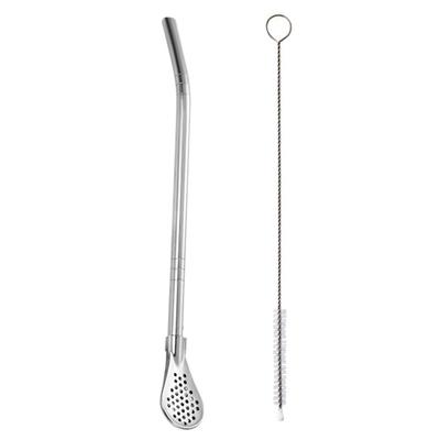 Cannucce per tè, cucchiaio, filtro, colorato, in acciaio inossidabile, con pennello, anche a rete, riutilizzabile, strumento per il tè alla zucca