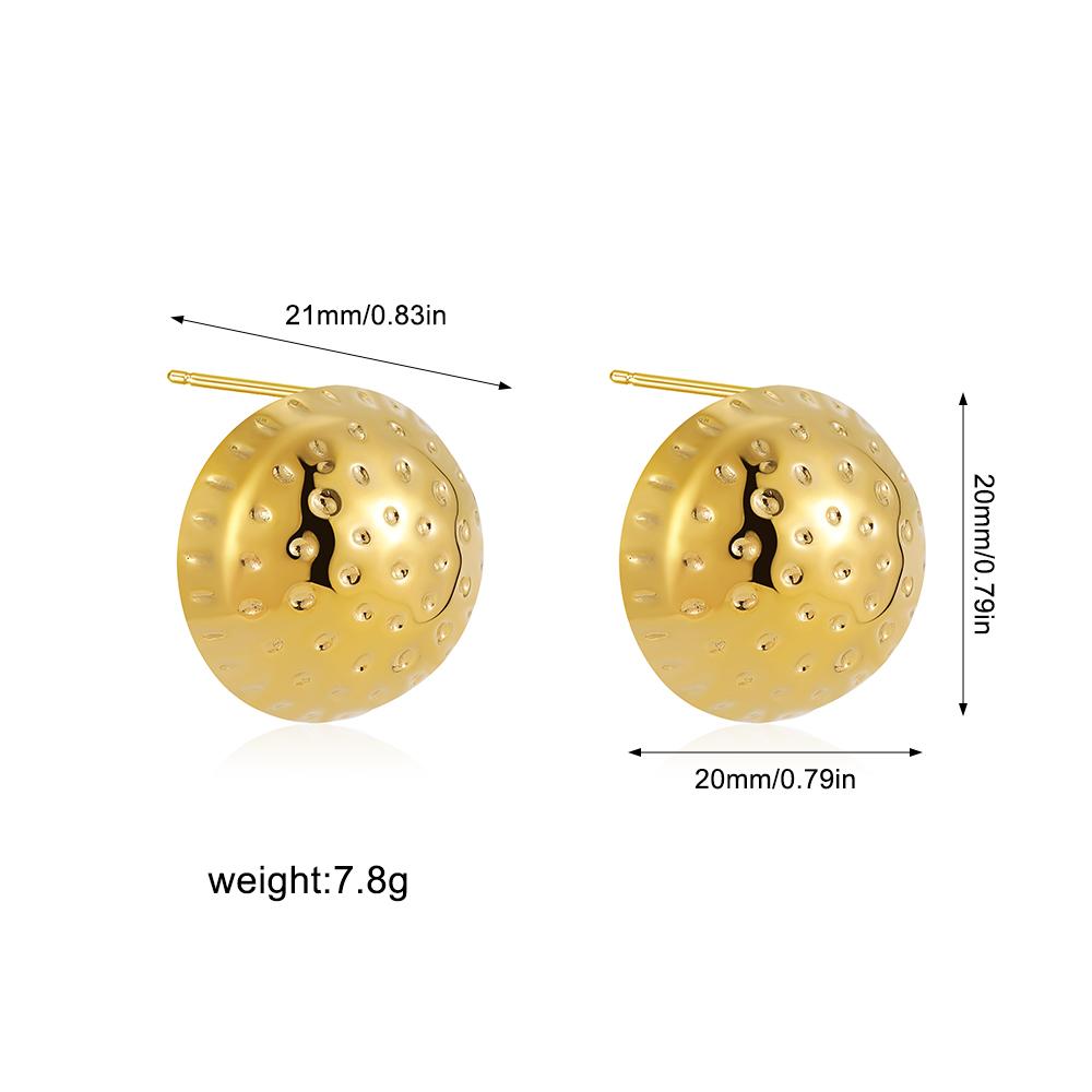 Creative Gold Plated Stainless Steel Round Geometric Earrings for Women Statement Geometric Studs Fashion Jewelry Waterproof