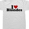 Fun I Love Blondes Blonde Tshirt A Humorous Gift For Boyfriends Unisex And Unisex Striking Black Lettering Red Heart Design