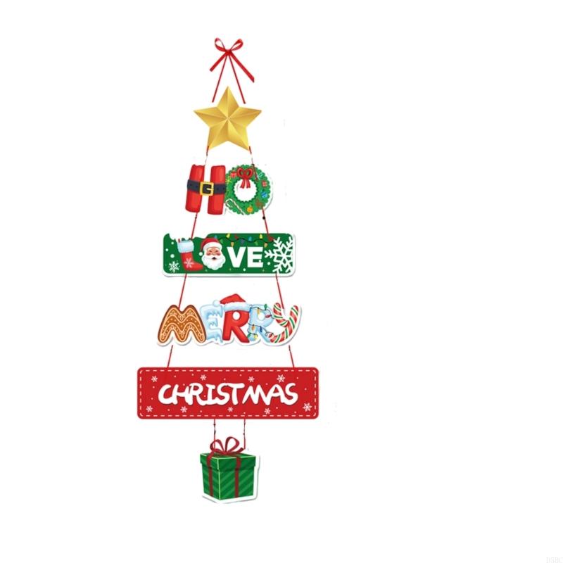 Reusable Holiday Door Hanger Santa Design Christmas Celebration Paper Decors