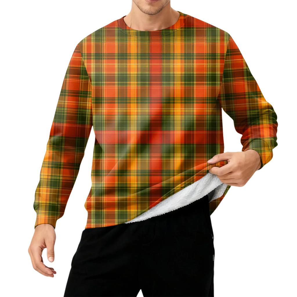 Men's Round Neck Fleece-Lined Thick Warm Sweatshirt