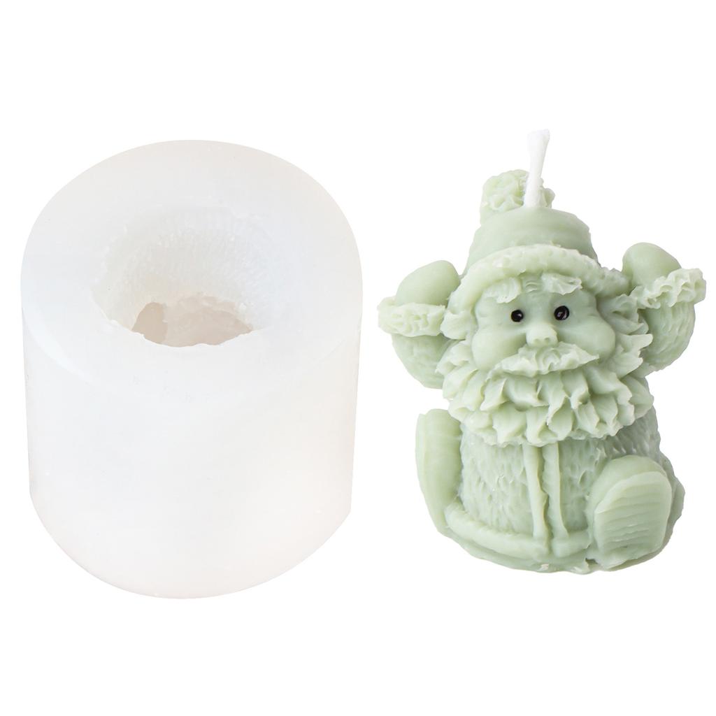 Christmas Snowman Candle Mold 3D Santa Candle Mold for Making Candle Soap Plaster Christmas Party Treats Home Decor