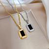 Titanium Steel Cold Wind Square Personality Minimalist Wind Furnace Real Gold Necklace Female Collarbone Chain