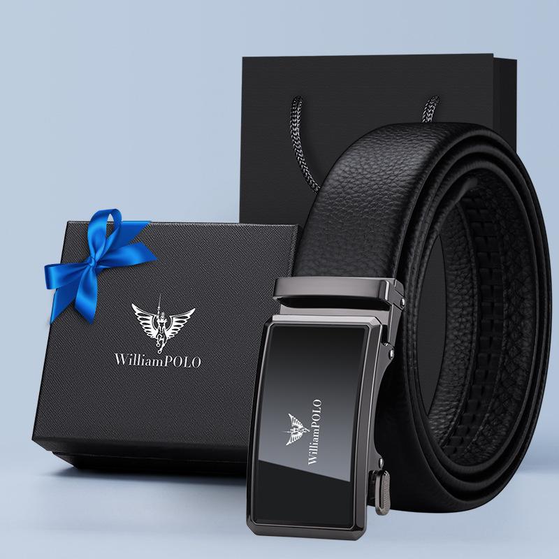 

Ремень Emperor, мужской ремень из натуральной кожи с автоматической пряжкой, высококачественный деловой универсальный верхний слой из натуральной воловьей кожи, 2023, мужские брючные ремни 130cm