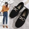Autumn and Winter Large Size Cotton Shoes Women's Low-top Artificial Wool Daily Suede Fluffy Shoes Low Heel Thickened In Winter