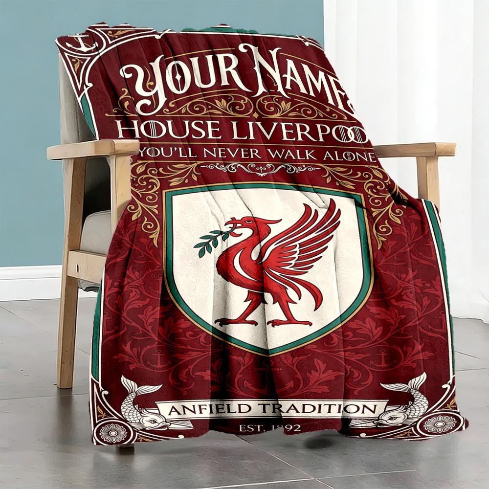 Liverpool Team Customize Your Name Blanket Gift Customizable Blanket Warmthful Decor Suitable For Office Chair Bedding Living Room Office