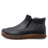 Slip On Leather Men Boots Hand Made Ankle Boots Transparent Sole Winter Casual Shoes For Male Plus Size 38-47