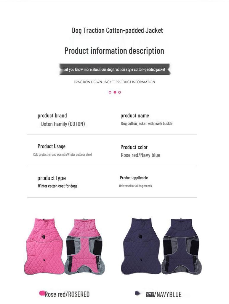 Waterproof Cotton-Padded Velvet Winter Dog Jacket for Large Breeds - Cold-Proof Design