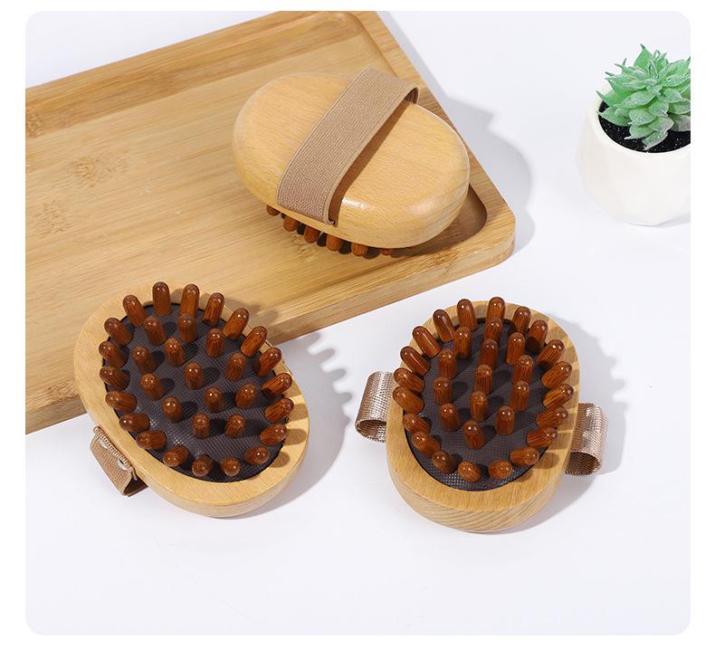Wooden Boar Bristle Bath Brush with Long Handle for Scrubbing and Massage