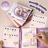 Travel Watercolor Painting Set with Tri-Fold Book, Built-in 12 Colors & Stress Relief Note Paper for DIY Art Folding Book