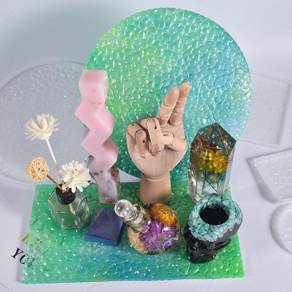 Coaster Silicone Mold with Diamond Agate Coaster Mold Epoxy Resin Casting Molds