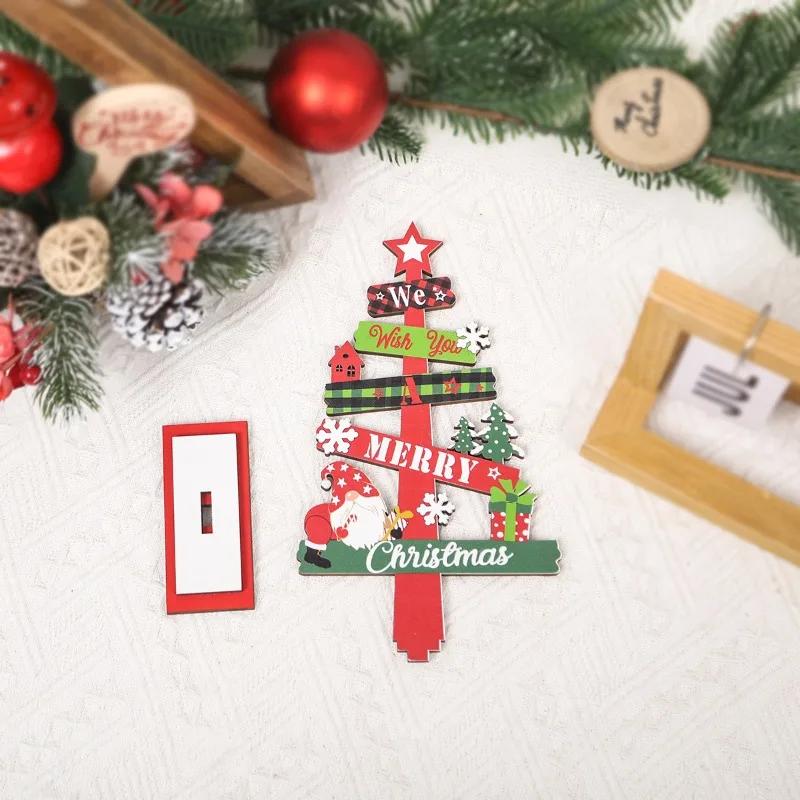 Mini Christmas Tree Tabletop Decor Wooden Holiday Display for Desktop Festive Scene Setting Accessories with Seasonal Atmosphere