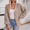 New Autumn And Winter Women's Knitted Cardigan Autumn And Winter Retro Loose Long-sleeved Sweater