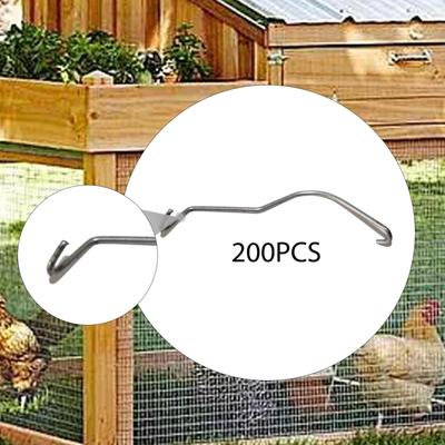 200 Pieces Chicken Cage Waterline Fixing Hooks Parts Efficient Secure Versatile