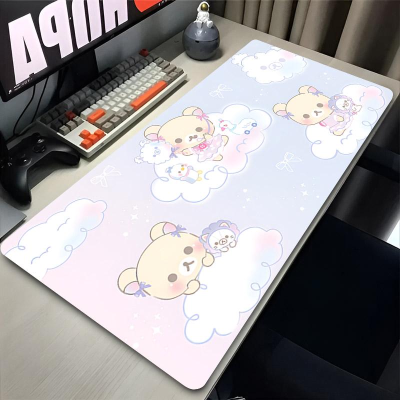 Korilakkuma Rilakkuma Cute Desk Mat Extended Anime Mousepad Computer Nonslip Large Mouse Pad Office Accessories Pc Table Carpet