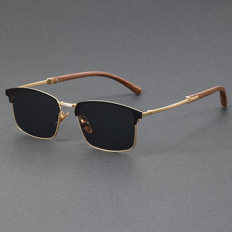 Retro Half-frame Sunglasses for Men Women Small Face Artifact Temperament Fashion Glasses High-quality Pop