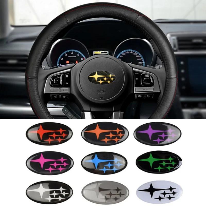 58x28mm Epoxy Car Sticker Steering Wheel Center Emblem Decoration for Subaru XV Forester Impreza Tribeca STI WRX BRZ Legacy Y11