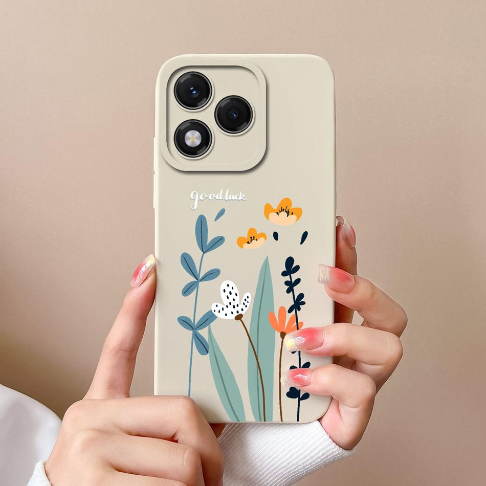 Case For Honor 400 Lite Candy Painted Flowers Phone Cover Soft Liquid Silicone Upgrade Camera Protection Shockproof Back Covers