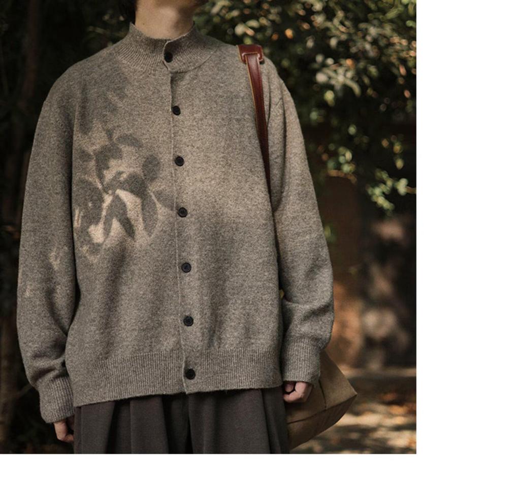 Unisex Retro Einfarbige Strickjacke mit Stehkragen - Old Money Style Vielseitige Strickware