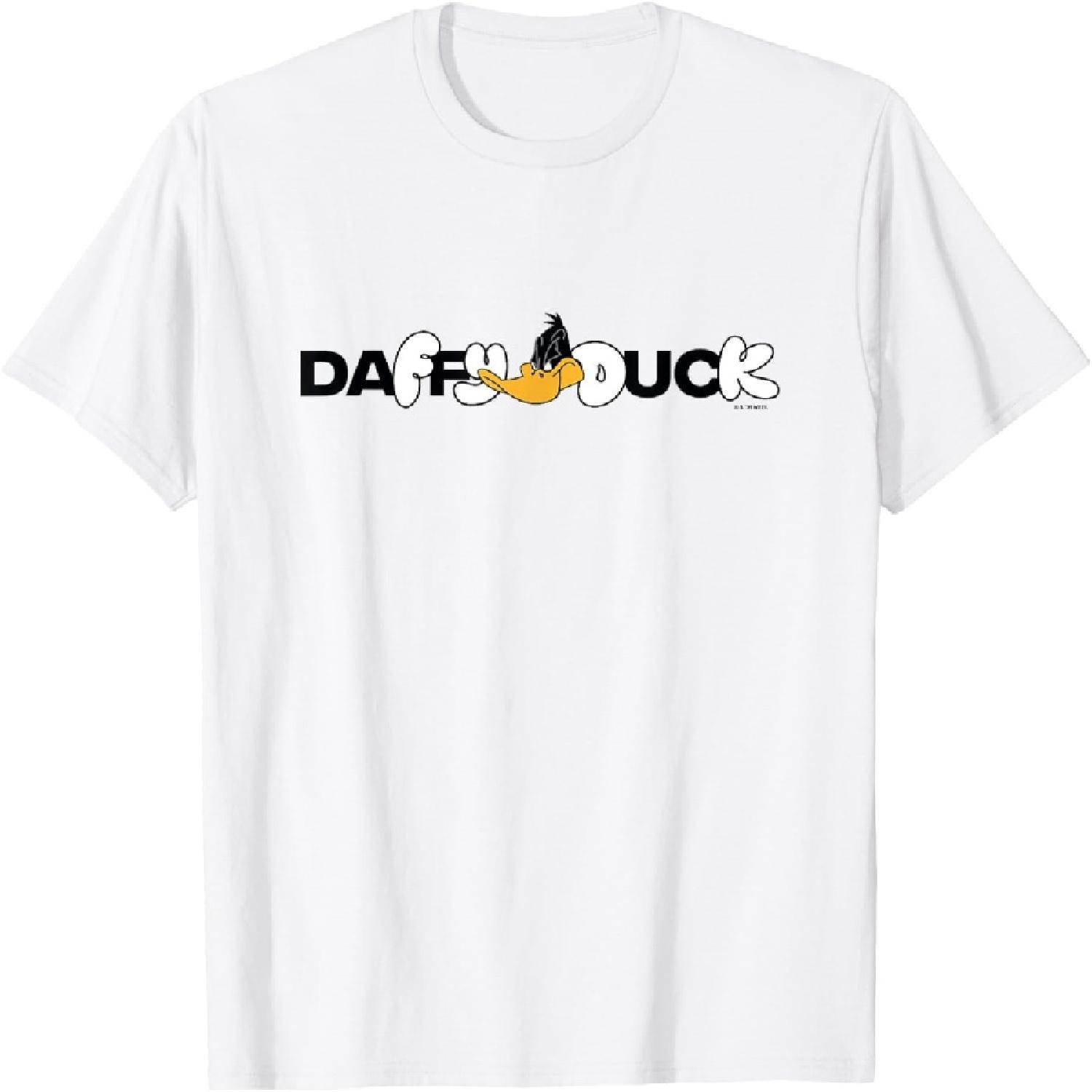 Looney Tunes Daffy Duck Sassy Face Text Logo T-Shirt XXXXXL белый