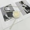 Pearl Camellia High-End Waist Chain: Versatile, Sweet Style Dress Accessory for Women.