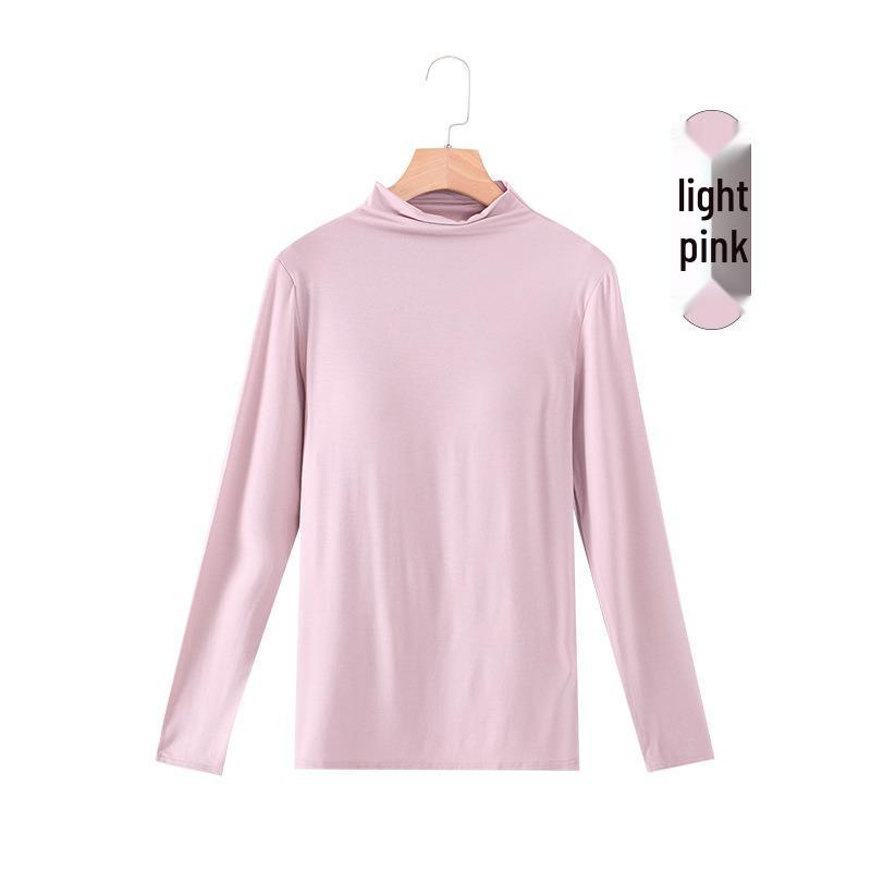 Modal Long-Sleeve Women's Base Shirt with Chest Pads, No Underwire, Integrated Cup, Autumn/Winter Outerwear & Sleepwear
