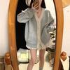Women's Korean Style Bow Knit Cardigan - Loose Fit, Autumn/Winter 2025 Collection