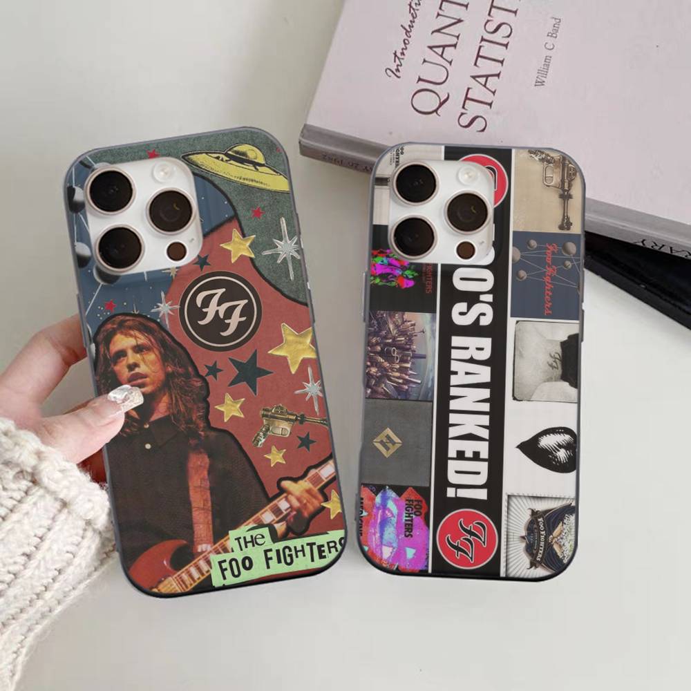 Band F-Foo F-Fighters Classic Rock Phone Case For IPhone 16 15 17 Pro 11 12 13 14 Pro Max Plus Soft Ripple Silicone Cover Shell