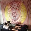 Large Golden Ombre Mandala Wall Tapestry Traditional Indian Hippie Room Decoration Oriental Artist Indian Bedroom Hanging