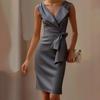 European and American Women's Clothing, Bow Decoration, Dress, Dress, Short Skirt, Tank Top Skirt