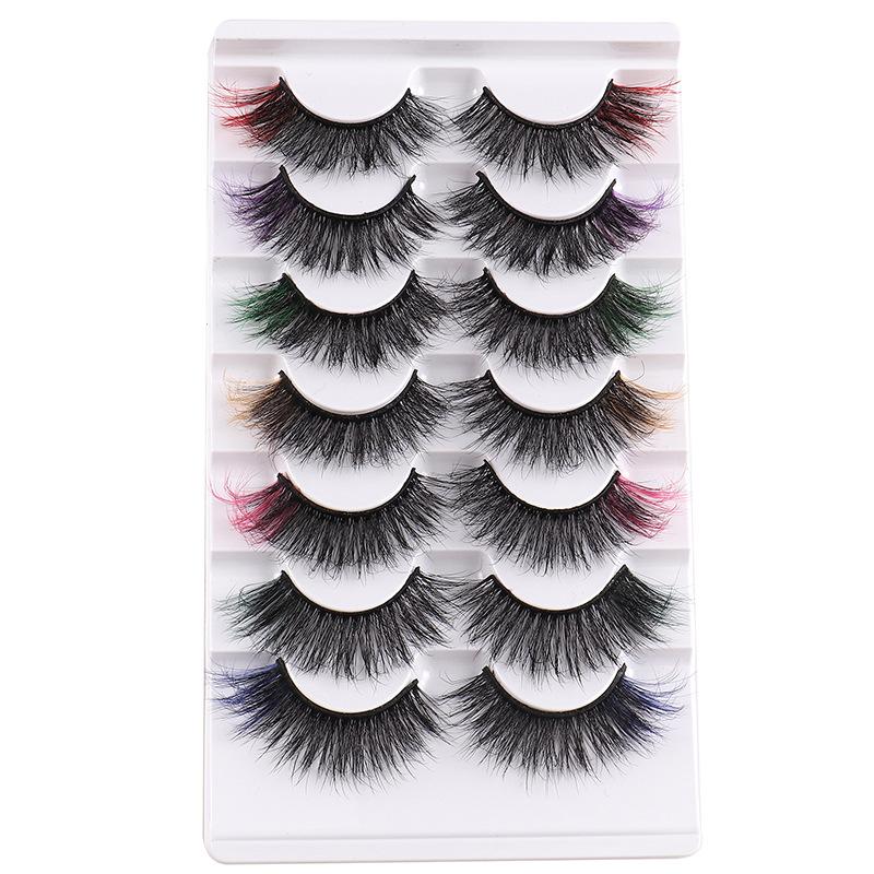High Imitation Mink Hair Colored Eyelashes Thick Curled End False Eyelashes Eyelashes