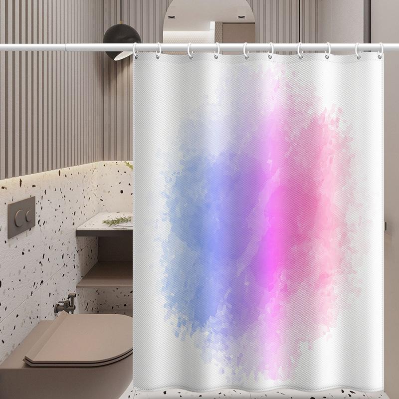 Bathroom Thickened Waterproof Curtain Mildew Proof Shower Curtain Shower Partition Curtain Shower Curtain Bathroom Curtain Free Perforation
