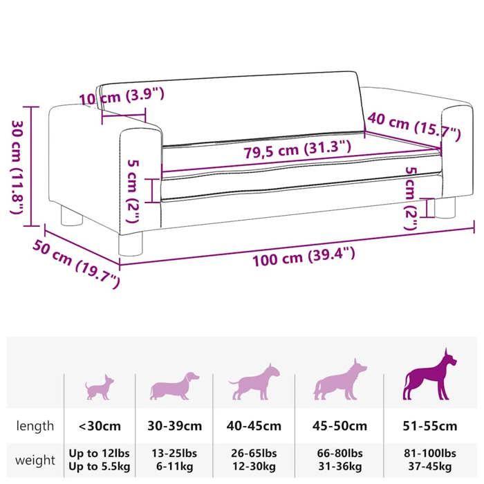 Dog Sofa with Extension Light Grey 60x100 Cm