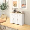 Modern Sideboard with 3 Drawers and 3 Doors in MDF and Chipboard with Adjustable Shelf, 101x39x82 cm, White