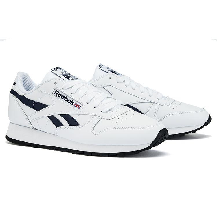 Reebok Klasická kůže Pohodlné Všestranné Protiskluzové Semišové Odolné Vodotěsné Nízké Neformální Běžecké Boty Unisex tenisky Bílé 100033996