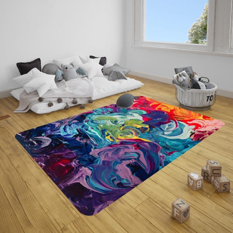 Colorful Abstract Carpet Stylish Rug Indoor Outdoor Decor for Playroom Kitchen Living Room Bathroom Pattern Decorative Carpet