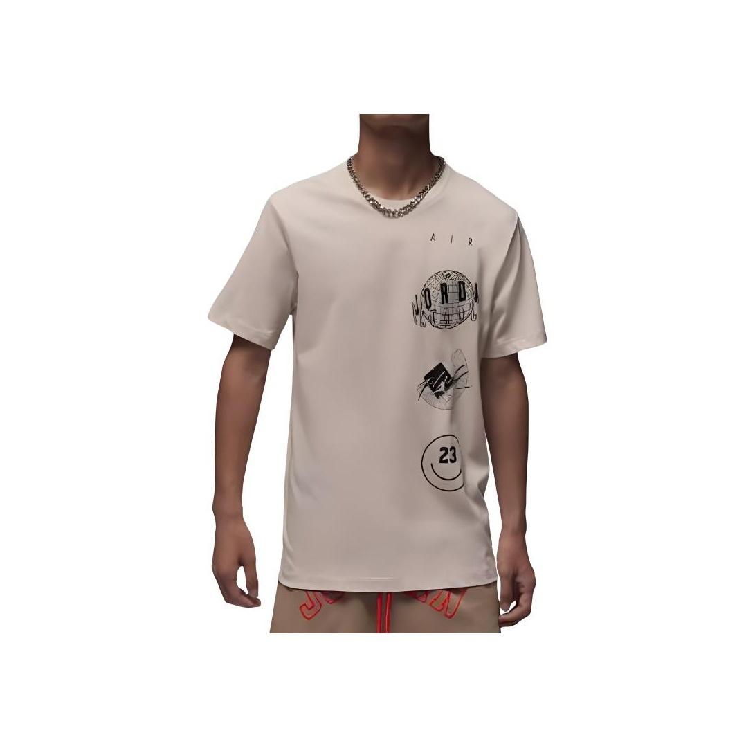 

Jordan Футболка с коротким рукавом и круглым вырезом MJ Brand Logo Stack, мужская футболка, коричневая NKFN6028-203 M