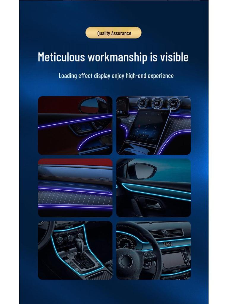 USB Voice-Controlled Car Ambient Light Strip: Wireless, Colorful Rhythm & Remote-Controlled Interior Light Guide