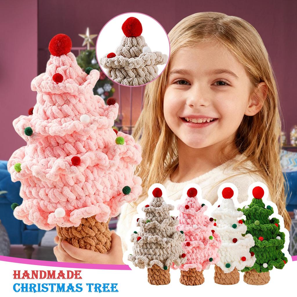Handmade Knitted Christmas Tree Ornament – Creative Holiday Yarn Decoration For Home, Table, And Gift Display